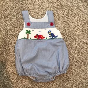 Smocked Dino bubble size 9 months